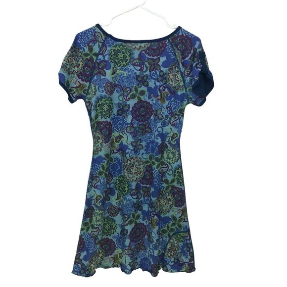 Title Nine Size XS Daring Athletic Dress Purple Blue Abstract‎ Floral Pocket - Picture 2 of 6